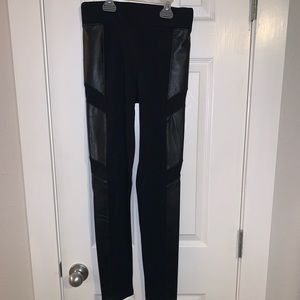 Black Skinny Leather-Lined Leggings